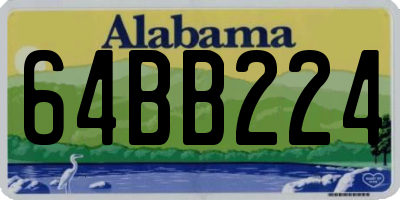 AL license plate 64BB224