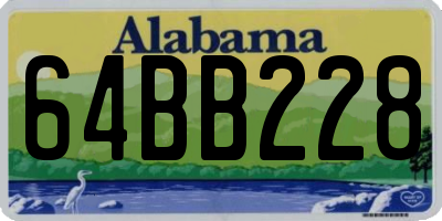 AL license plate 64BB228