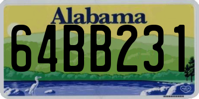 AL license plate 64BB231