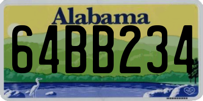 AL license plate 64BB234