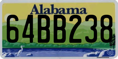 AL license plate 64BB238