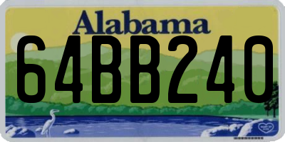 AL license plate 64BB240