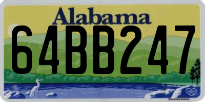 AL license plate 64BB247