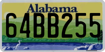 AL license plate 64BB255