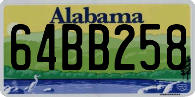 AL license plate 64BB258