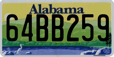 AL license plate 64BB259