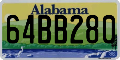 AL license plate 64BB280