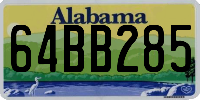 AL license plate 64BB285