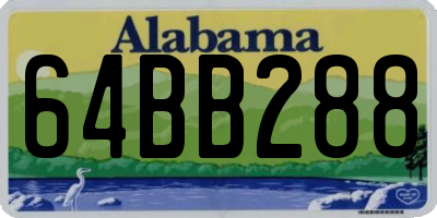 AL license plate 64BB288