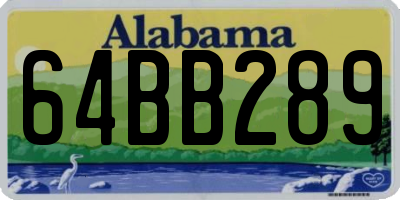 AL license plate 64BB289