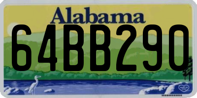 AL license plate 64BB290