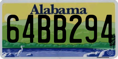 AL license plate 64BB294