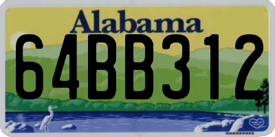 AL license plate 64BB312