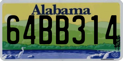 AL license plate 64BB314