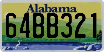 AL license plate 64BB321