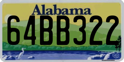 AL license plate 64BB322