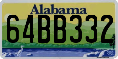 AL license plate 64BB332