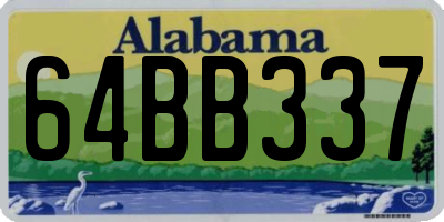 AL license plate 64BB337