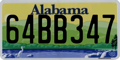 AL license plate 64BB347