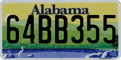 AL license plate 64BB355