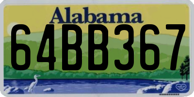 AL license plate 64BB367