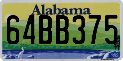 AL license plate 64BB375