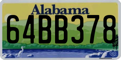 AL license plate 64BB378