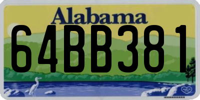 AL license plate 64BB381