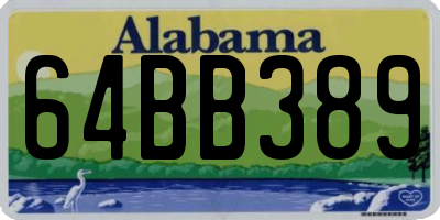 AL license plate 64BB389