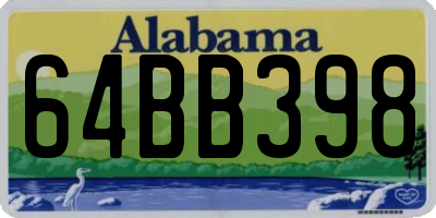 AL license plate 64BB398
