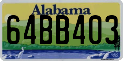 AL license plate 64BB403