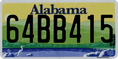AL license plate 64BB415