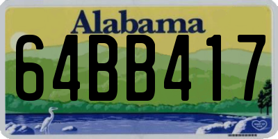 AL license plate 64BB417