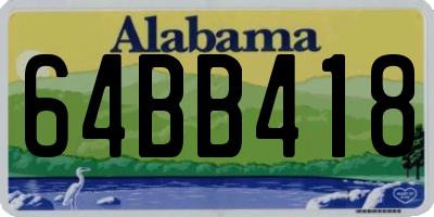 AL license plate 64BB418