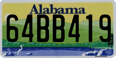 AL license plate 64BB419