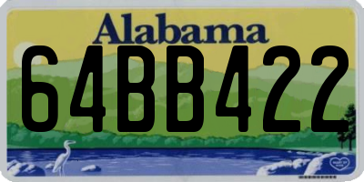 AL license plate 64BB422