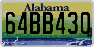 AL license plate 64BB430