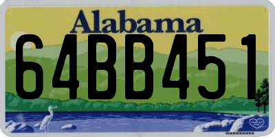 AL license plate 64BB451