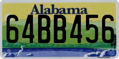 AL license plate 64BB456