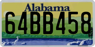 AL license plate 64BB458