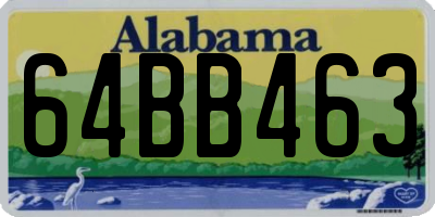 AL license plate 64BB463