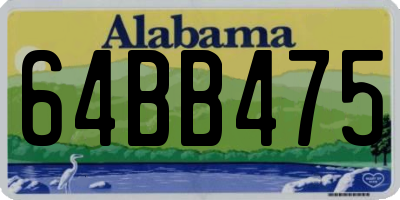AL license plate 64BB475