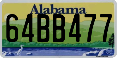 AL license plate 64BB477