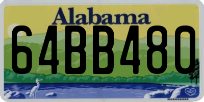 AL license plate 64BB480