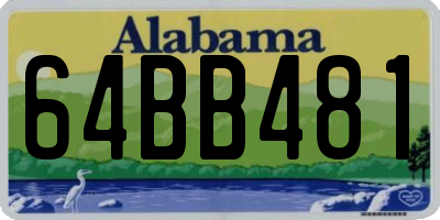 AL license plate 64BB481