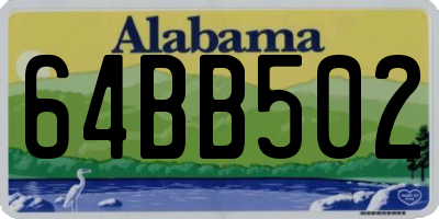 AL license plate 64BB502