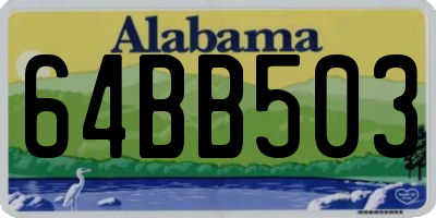 AL license plate 64BB503