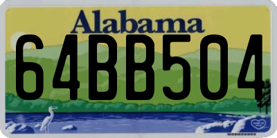 AL license plate 64BB504