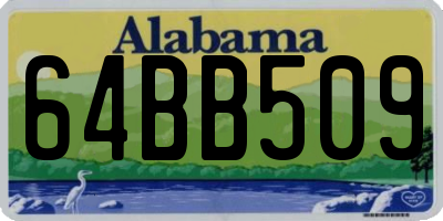 AL license plate 64BB509