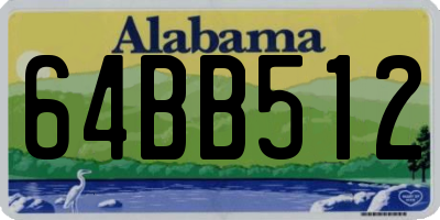 AL license plate 64BB512
